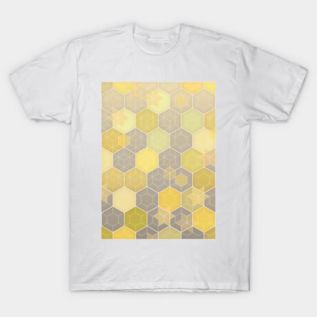 Lemon & Grey Honeycomb T-Shirt by micklyn